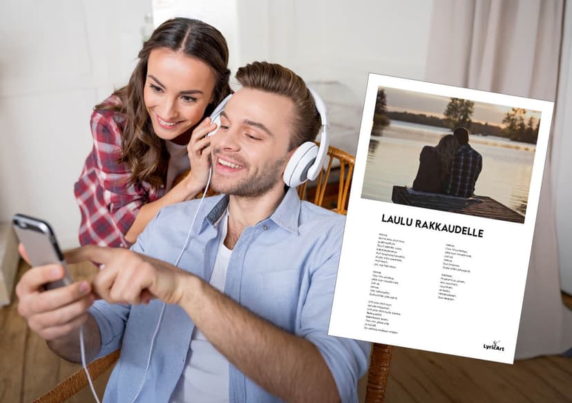 Kustomoitu biisi + A4 juliste digitaalisella kuvalla | Online